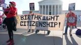 Pro and anti-Trump demonstrators rally outside the U.S. Supreme Court, before justices hear oral arguments on whether President Donald Trump can deny citizenship to children born to parents who are in the United States illegally or temporarily, on Capitol Hill, in Washington, Wednesday, April 1, 2026. (AP Photo / J. Scott Applewhite)