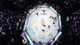 Alex Pereira, far right, is attended to, as Ciryl Gane lays in the center of the ring during UFC Freedom 250 on the South Lawn of the White House, Monday, June 15, 2026, in Washington. (AP Photo / Alex Brandon, Pool)