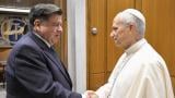 Gov. JB Pritzker meets with Pope Leo XIV. (Photo courtesy of the Vatican)
