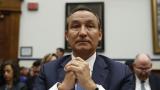 In this May 2, 2017 file photo, United Airlines CEO Oscar Munoz prepares to testify on Capitol Hill in Washington, before a House Transportation Committee oversight hearing. (Pablo Martinez Monsivais / AP File Photo) In this May 2, 2017 file photo, United Airlines CEO Oscar Munoz prepares to testify on Capitol Hill in Washington, before a House Transportation Committee oversight hearing. (Pablo Martinez Monsivais / AP File Photo)