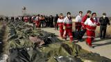 Rescue workers carry the body of a victim of a Ukrainian plane crash in Shahedshahr, southwest of the capital Tehran, Iran, Wednesday, Jan. 8, 2020. (AP Photo / Ebrahim Noroozi) Rescue workers carry the body of a victim of a Ukrainian plane crash in Shahedshahr, southwest of the capital Tehran, Iran, Wednesday, Jan. 8, 2020. (AP Photo / Ebrahim Noroozi)