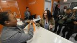 Jackie Ryan, right, of Forest Park, Ill., becomes the first person in Illinois to purchase recreational marijuana as she purchases marijuana products from employee Brea Mooney left, at Sunnyside dispensary Wednesday, Jan. 1, 2020, in Chicago. (AP Photo / Paul Beaty) Jackie Ryan, right, of Forest Park, Ill., becomes the first person in Illinois to purchase recreational marijuana as she purchases marijuana products from employee Brea Mooney left, at Sunnyside dispensary Wednesday, Jan. 1, 2020, in Chicago. (AP Photo / Paul Beaty)