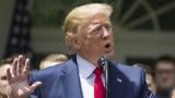 President Donald Trump speaks during the presentation of the Commander-in-Chief’s Trophy to the U.S. Military Academy at West Point football team in the Rose Garden of the White House, Monday, May 6, 2019, in Washington. (AP Photo / Alex Brandon) President Donald Trump speaks during the presentation of the Commander-in-Chief’s Trophy to the U.S. Military Academy at West Point football team in the Rose Garden of the White House, Monday, May 6, 2019, in Washington. (AP Photo / Alex Brandon)