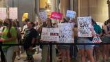 Abortion-rights protesters fill Indiana Statehouse corridors and cheer outside legislative chambers, Friday, Aug. 5, 2022, as lawmakers vote to concur on a near-total abortion ban, in Indianapolis. (AP Photo / Arleigh Rodgers, File) Abortion-rights protesters fill Indiana Statehouse corridors and cheer outside legislative chambers, Friday, Aug. 5, 2022, as lawmakers vote to concur on a near-total abortion ban, in Indianapolis. (AP Photo / Arleigh Rodgers, File)