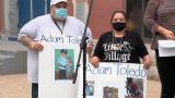 A vigil for Adam Toledo, the 13-year-old boy fatally shot by police on March 29, takes place in Little Village on Monday, April 5. (WTTW News) A vigil for Adam Toledo, the 13-year-old boy fatally shot by police on March 29, takes place in Little Village on Monday, April 5. (WTTW News)