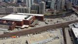 An aerial view of the proposed Bally’s casino site. (WTTW News)