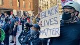 Protesters gather in Chicago on Saturday, May 30, 2020 following the death of George Floyd at the hands of Minneapolis police. There are now several pending attempts to trademark the phrase “Black Lives Matter.” (Hugo Balta / WTTW News) Protesters gather in Chicago on Saturday, May 30, 2020 following the death of George Floyd at the hands of Minneapolis police. There are now several pending attempts to trademark the phrase “Black Lives Matter.” (Hugo Balta / WTTW News)
