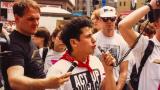 Danny Sotomayor speaks at a protest in May 1989. (Courtesy of Bill McMillan)