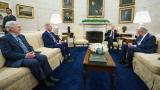 FILE - Senate Minority Leader Mitch McConnell of Ky., Speaker of the House Kevin McCarthy of Calif., and Senate Majority Leader Sen. Chuck Schumer of N.Y., listen as President Joe Biden speaks before a meeting to discuss the debt limit in the Oval Office of the White House, Tuesday, May 9, 2023, in Washington. (AP Photo / Evan Vucci, File) FILE - Senate Minority Leader Mitch McConnell of Ky., Speaker of the House Kevin McCarthy of Calif., and Senate Majority Leader Sen. Chuck Schumer of N.Y., listen as President Joe Biden speaks before a meeting to discuss the debt limit in the Oval Office of the White House, Tuesday, May 9, 2023, in Washington. (AP Photo / Evan Vucci, File)