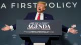 Former President Donald Trump speaks at an America First Policy Institute agenda summit at the Marriott Marquis in Washington, July 26, 2022. (AP Photo / Andrew Harnik, File) 