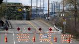 The Fishing Wars Memorial Bridge, which has been closed indefinitely since October 2023 after the Federal Highway Administration raised safety concerns, is shown Tuesday, March 26, 2024, in Tacoma, Wash. (Lindsey Wasson / AP Photo)