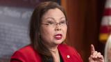 Sen. Tammy Duckworth, D-Ill., speaks about a bill to establish federal protections for IVF during a press event on Capitol Hill, Feb. 27, 2024, in Washington. (AP Photo / Mark Schiefelbein, File)