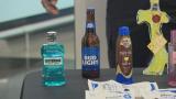 During a news conference at Chicago O’Hare International Airport on April 3, 2024, TSA officers display prohibited carry-on items that can cause security checkpoint delays. (WTTW News)