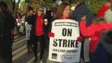 Chicago teachers marched Friday on the second day of the CTU's strike. (WTTW News) Chicago teachers marched Friday on the second day of the CTU's strike. (WTTW News)