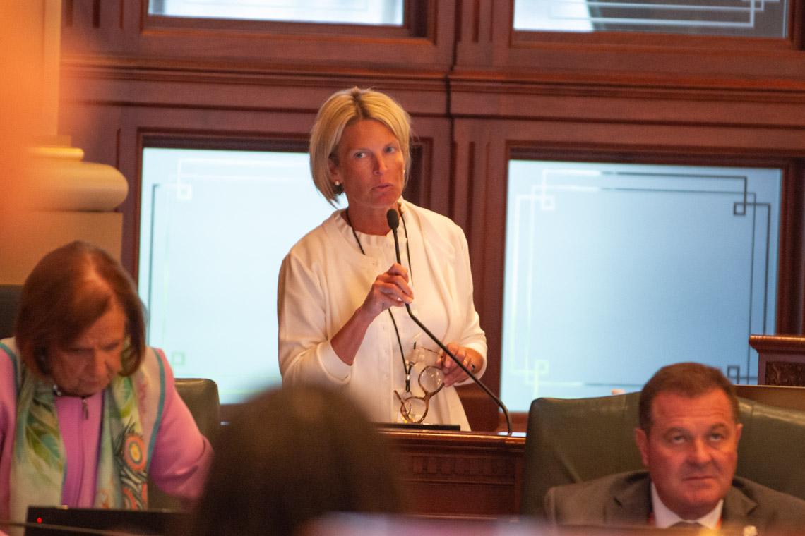 House Republican Leader Tony McCombie, R-Savanna, speaks on the House floor in May 2026. (Jerry Nowicki / Capitol News Illinois) 