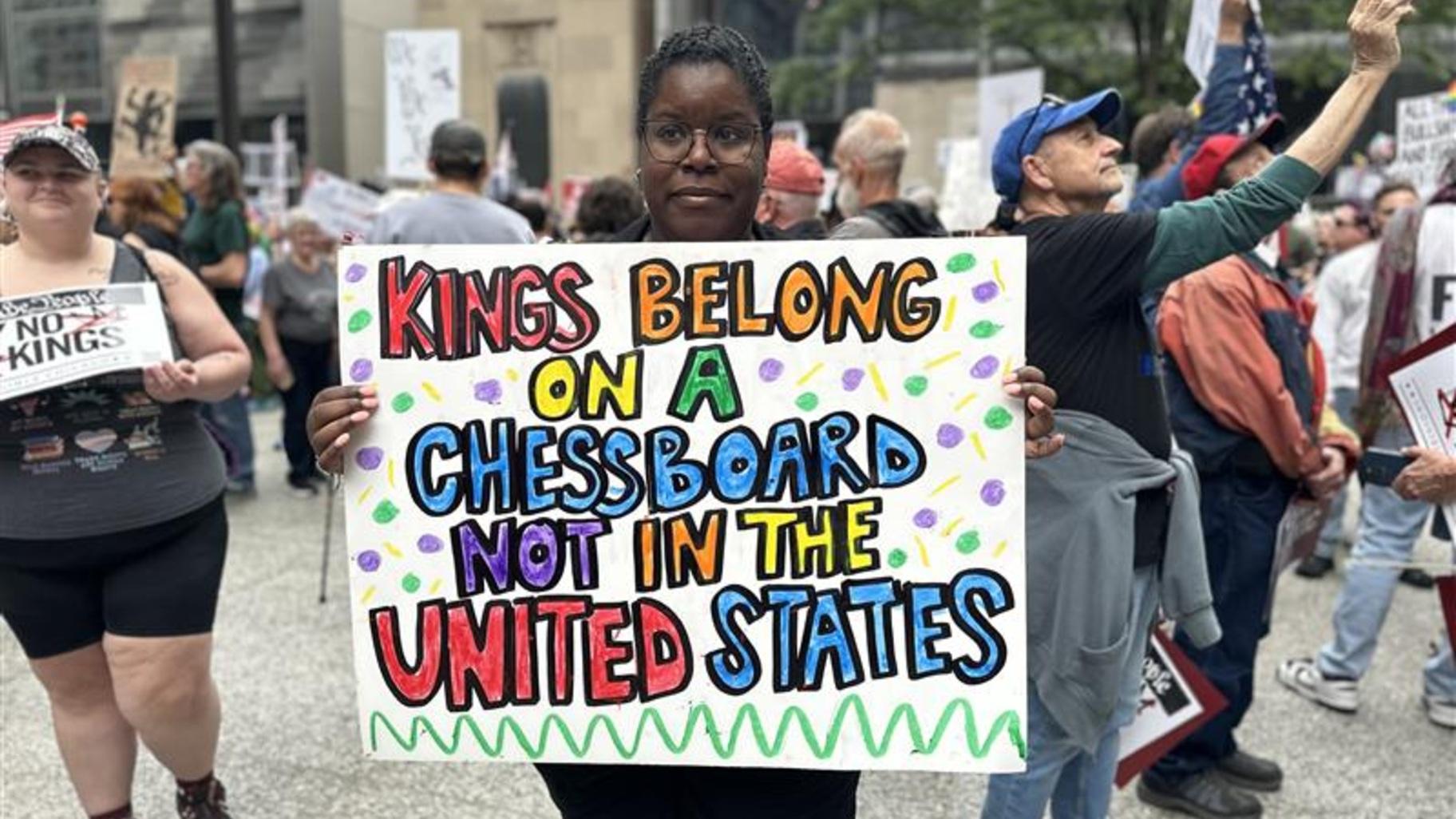 Deanna Lindsey, 31, of Naperville, said she’s concerned about deportations, access to voting and preserving democracy. (Abena Bediako / WTTW News)