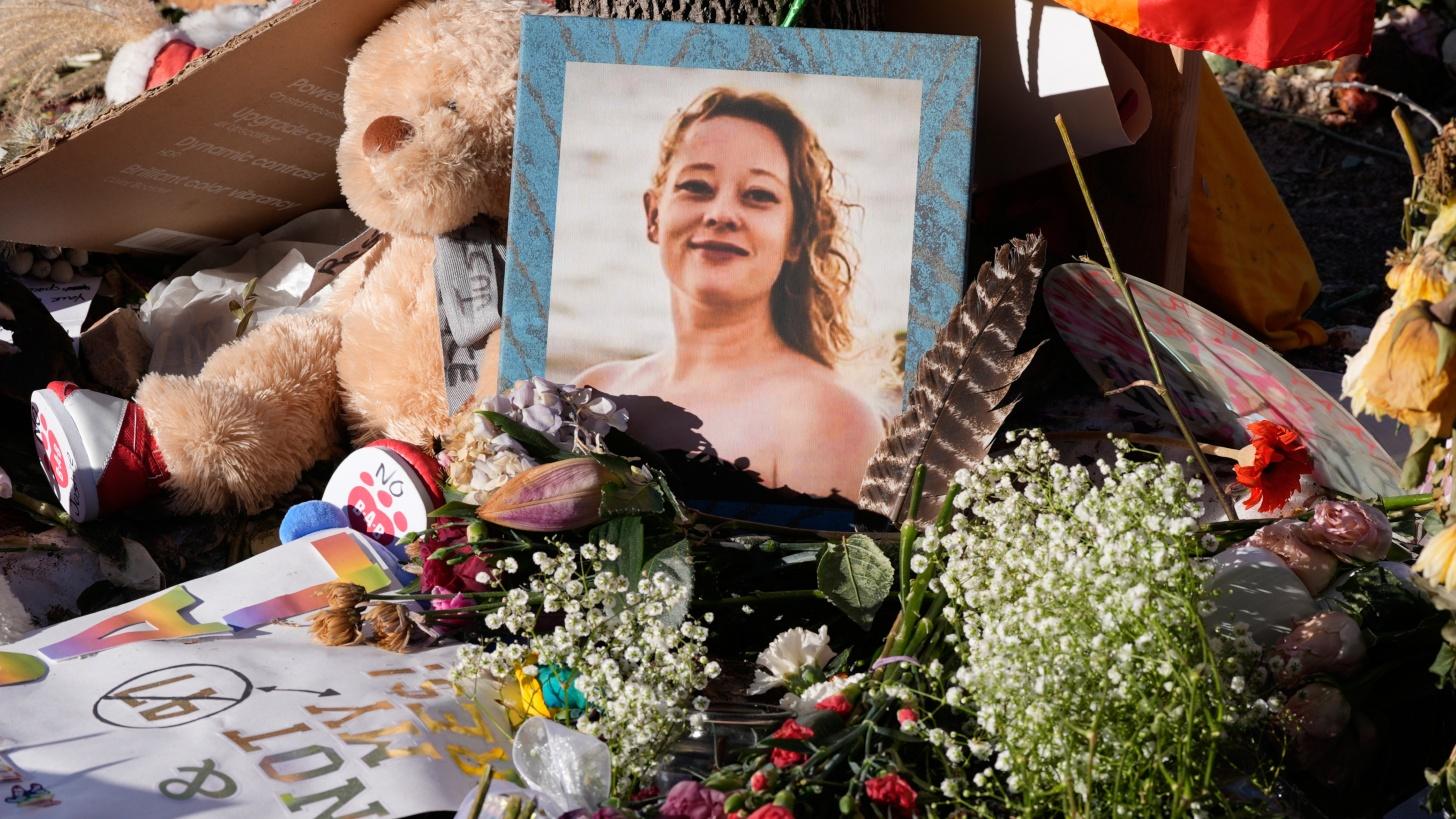 Flowers and photos are left at a memorial site for Renee Good on Saturday, Jan. 31, 2026, in Minneapolis. (AP Photo / Alex Brandon, File)
