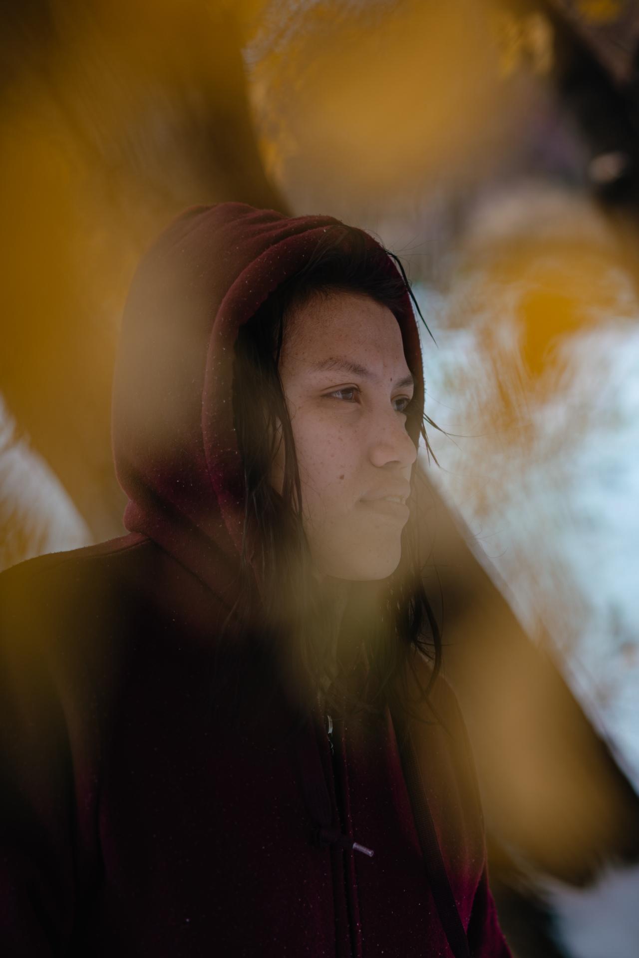 Yelianny Nicoll Primera Herreras said she was screaming when agents burst into her apartment, terrified that she might be deported without her three daughters. She is now living at a homeless shelter in Chicago with her children. (Jamie Kelter Davis for ProPublica)