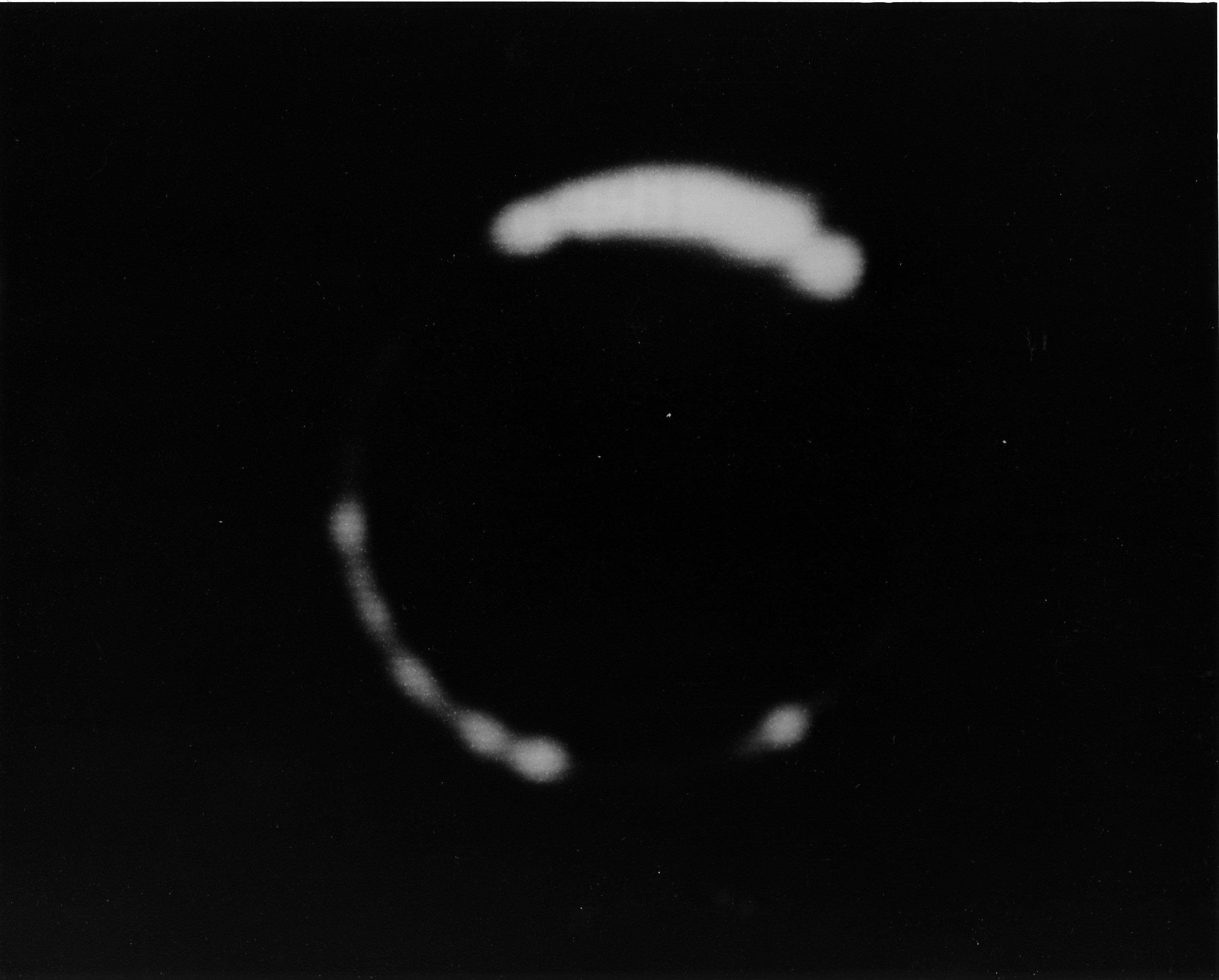 Surveyor III, in 1967, captured this low-res image of a lunar eclipse from the perspective of the moon. (NASA)