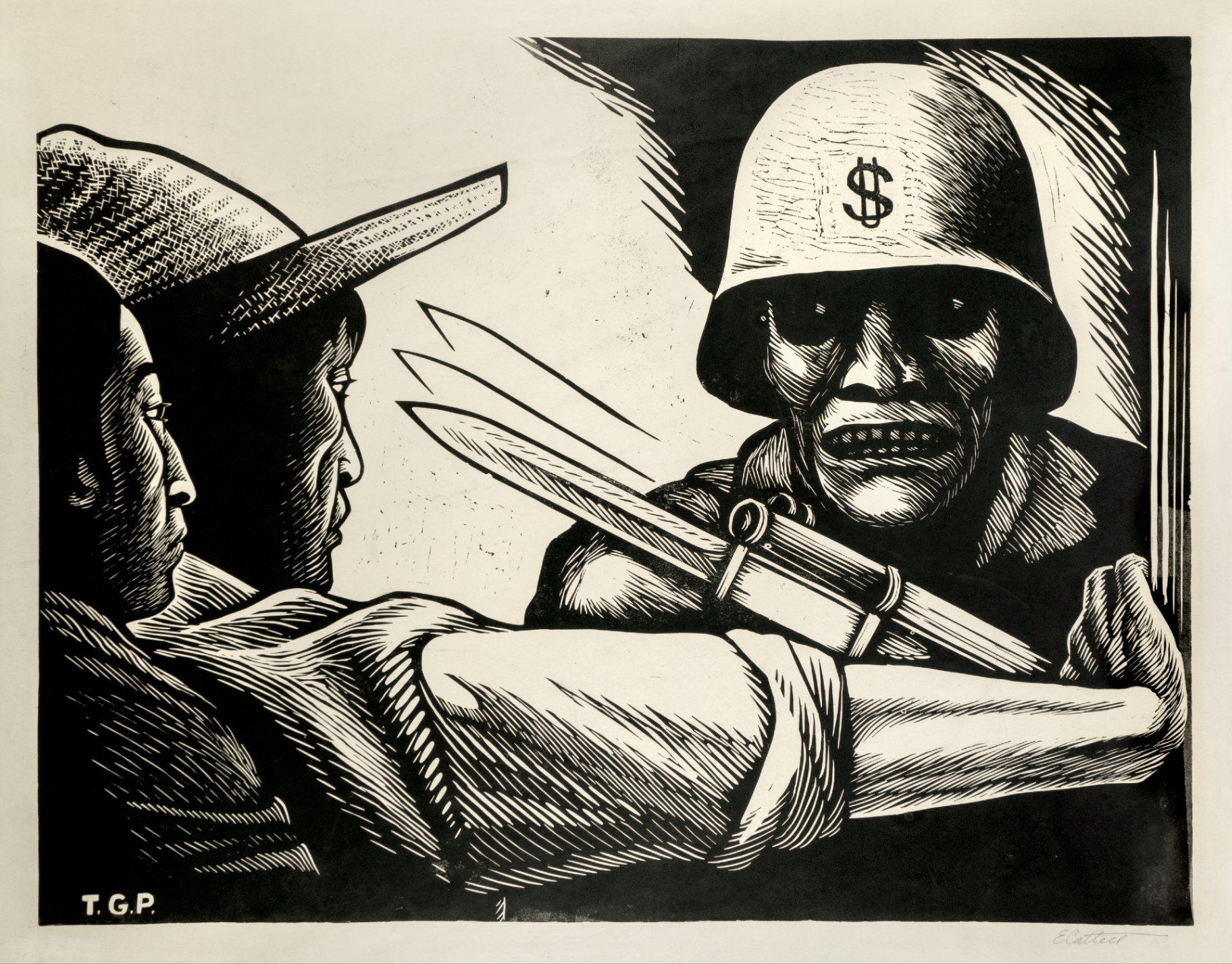 A print by artist Elizabeth Catlett. 