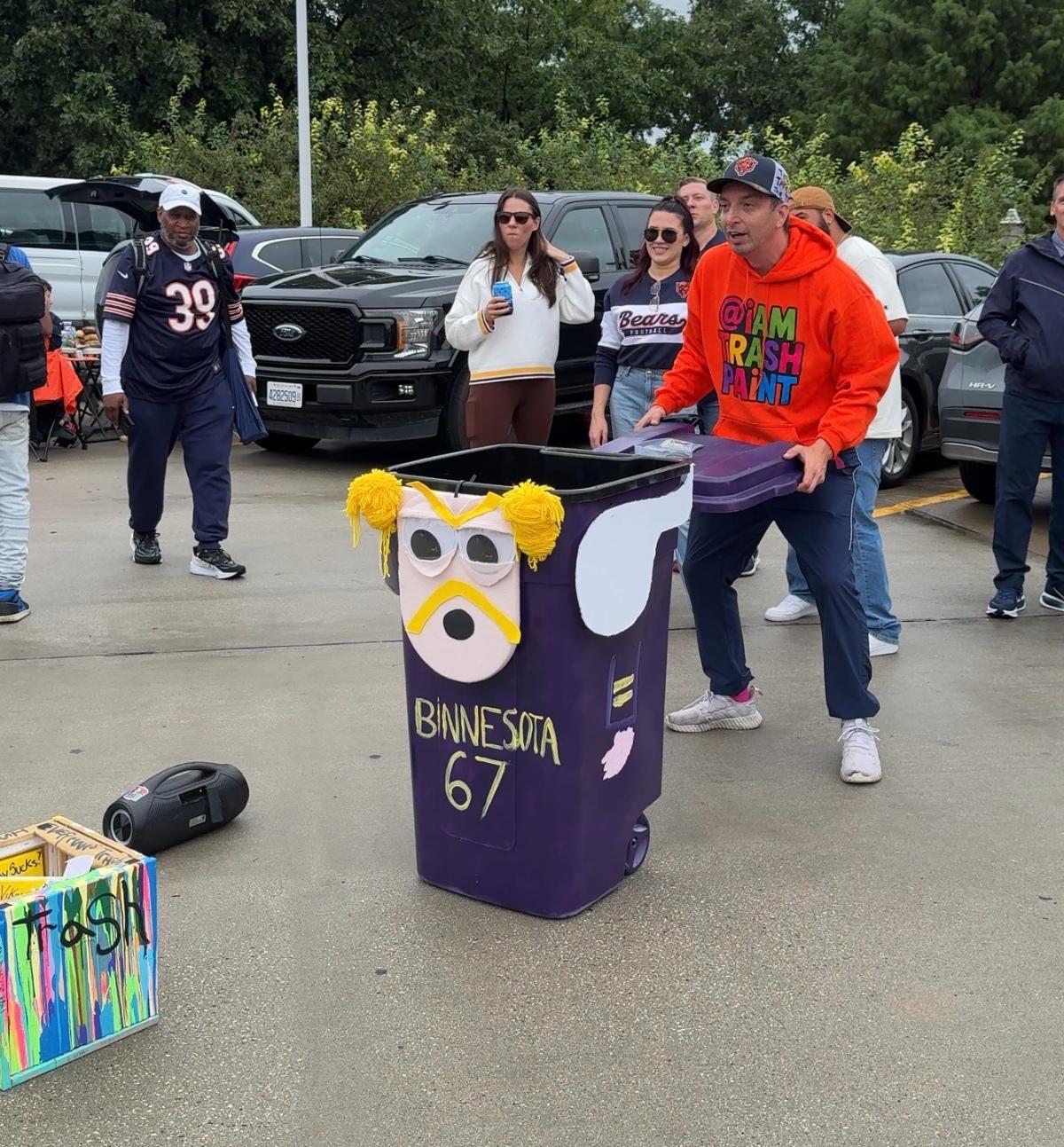 Chicago Bears fans tailgate before the start of the home opener on Sept. 20, 2026. (Blake Thor / WTTW News)