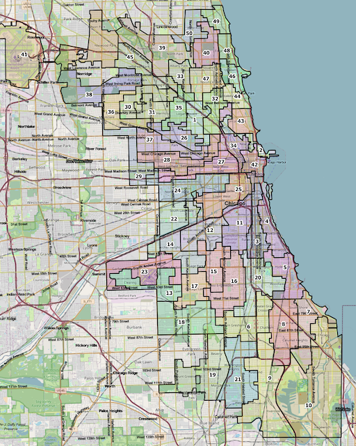 A proposed Chicago Ward Map from the Chicago City Council's Latino Caucus. [Provided]