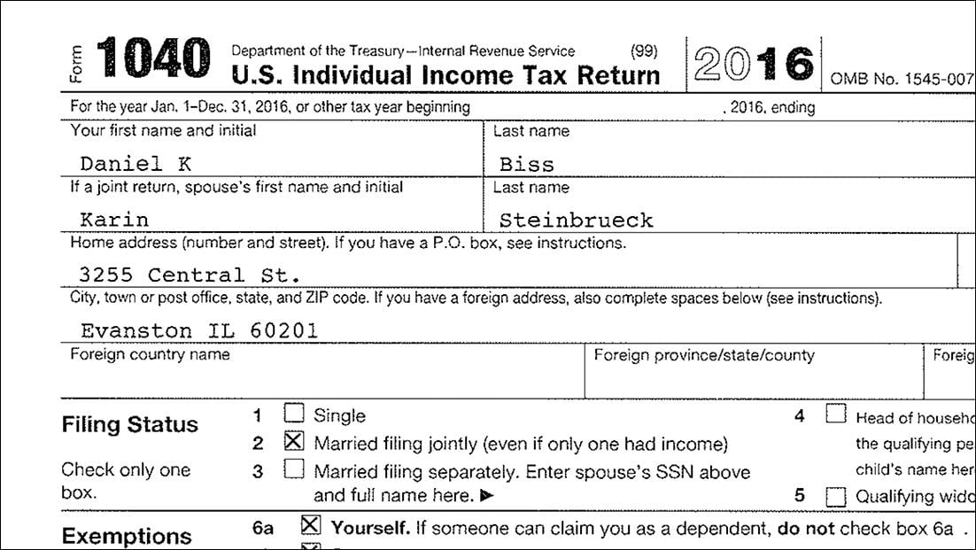 Document: Daniel Biss’ 2016 taxes