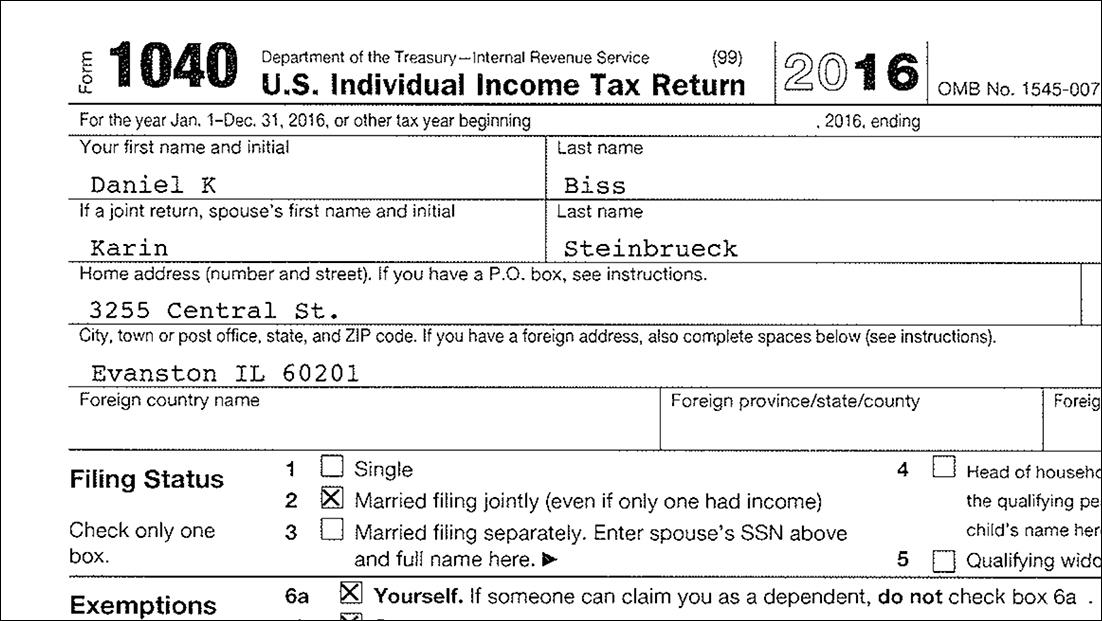 Document: Daniel Biss’ 2016 taxes