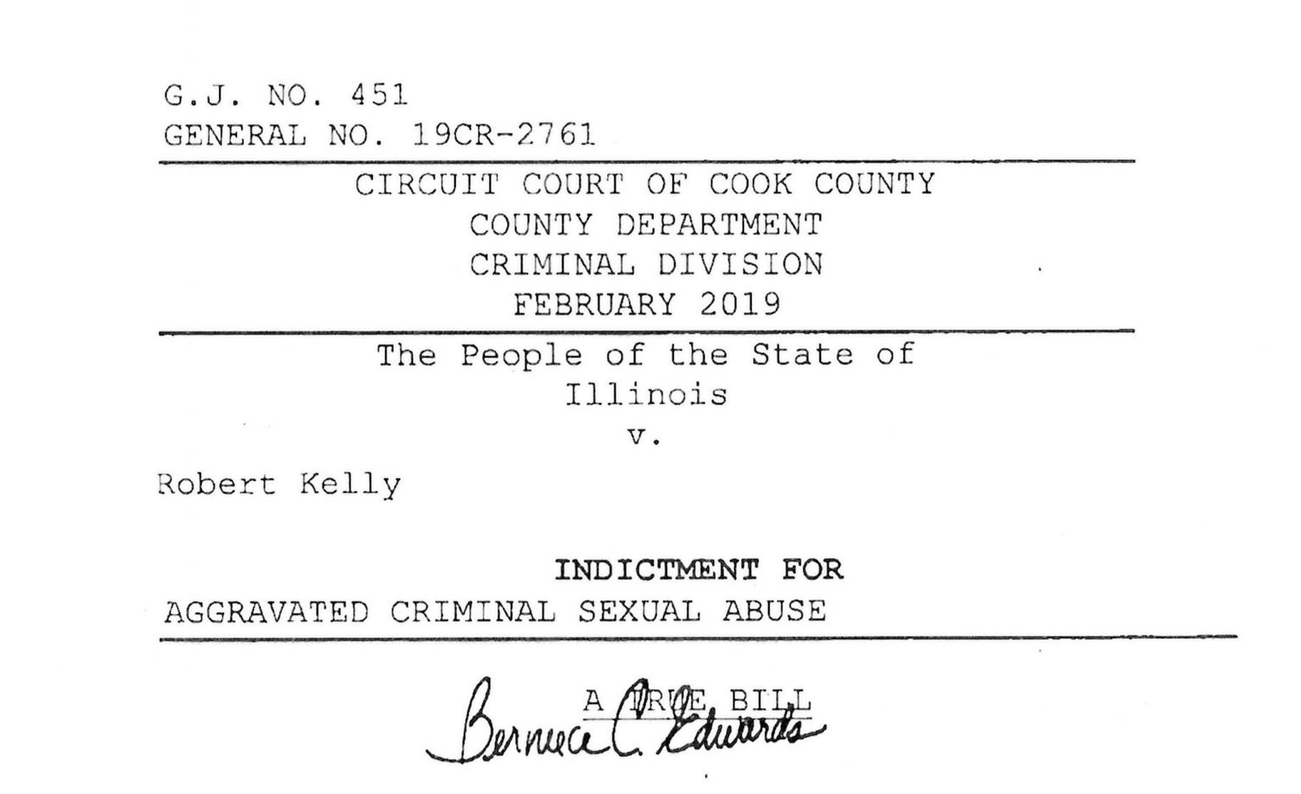 Document: Read the indictments against R. Kelly