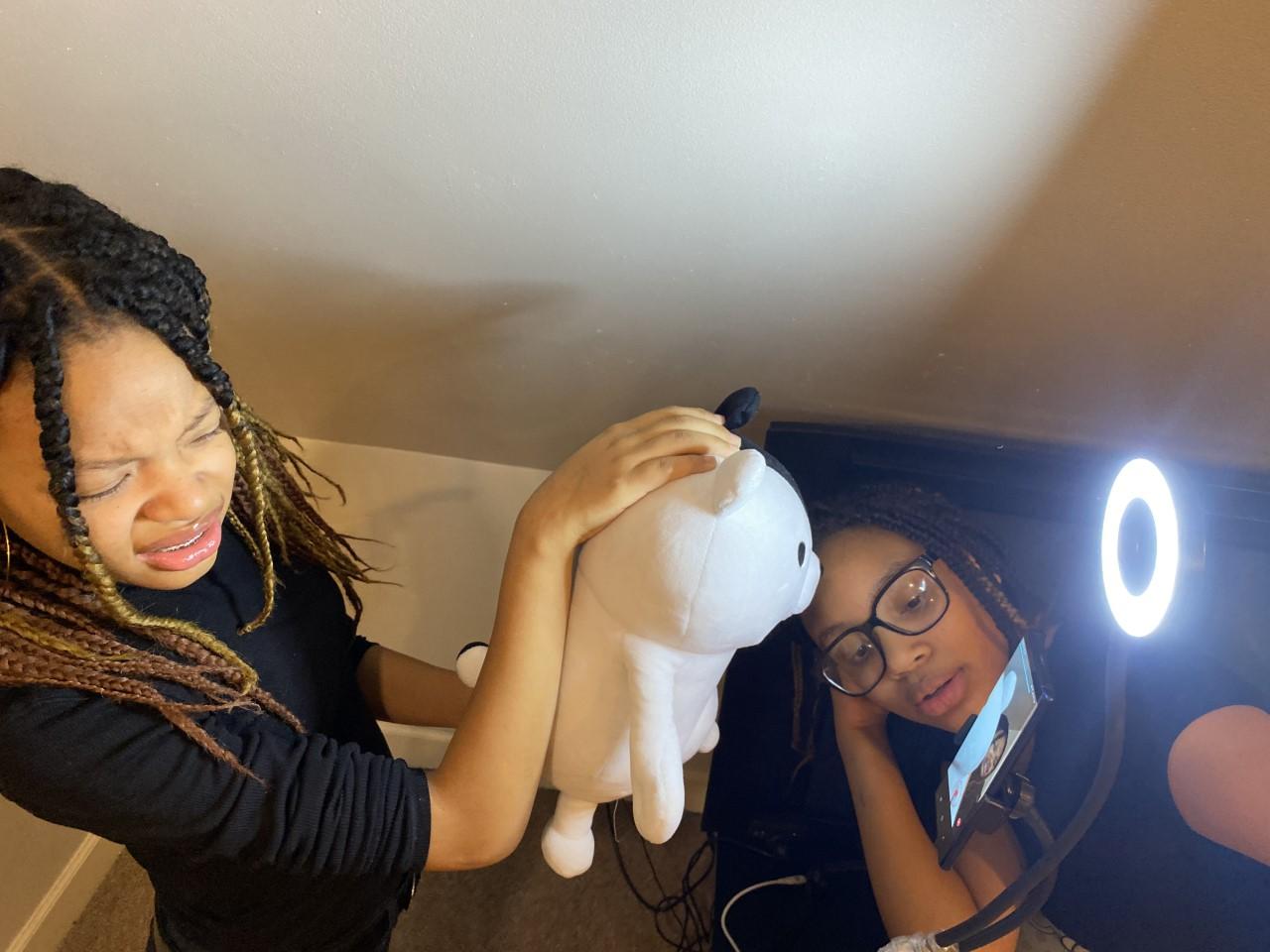 These two turned one area of the house into a TikTok studio. Whatever lets me get my work done, I’m all for it. (Courtesy of Mikal) 
