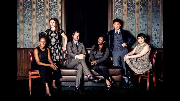 From left: Lisa Beasley, Katie Klein, Scott Morehead, Aasia Lashay Bullock, Peter Kim and Julie Marchiano. (Kirsten Miccoli / The Second City)