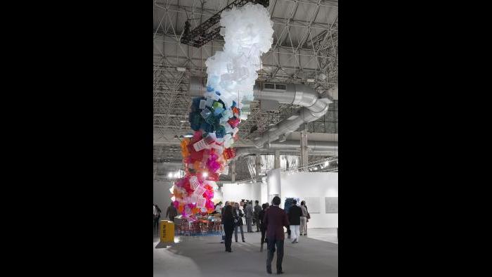 Jessica Stockholder, “Once Upon a Time,” 2014, part of the IN/SITU program at Expo Chicago 2014, curated by Renaud Proch. (Photo by James Prinz)