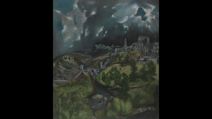 El Greco (Domenikos Theotokopoulos). “View of Toledo,” about 1598–99. The Metropolitan Museum of Art, New York, H. O. Havemeyer Collection, Bequest of Mrs. H. O. Havemeyer, 1929.