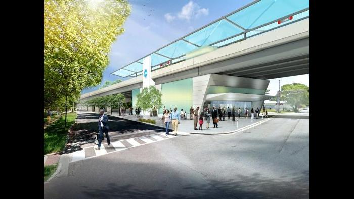 A rendering of a proposed CTA Red Line station at 103rd Street. (Courtesy of the Chicago Transit Authority)