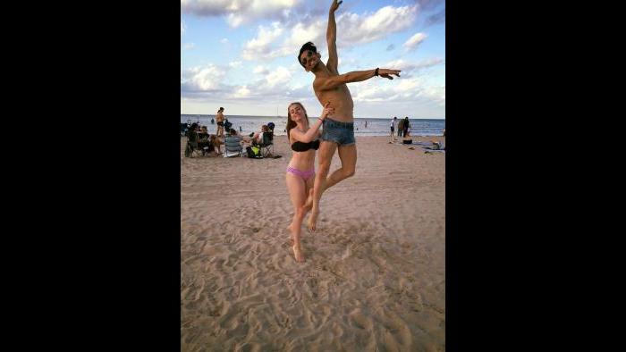 Joffrey dancer Camila Ferrera at Montrose Avenue beach. (Courtesy Ferrera's Facebook page)