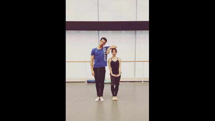 Russian Joffrey dancer Valeriia Chaykina rehearsing at Joffrey Ballet. (Courtesy Chaykina's Facebook page) 