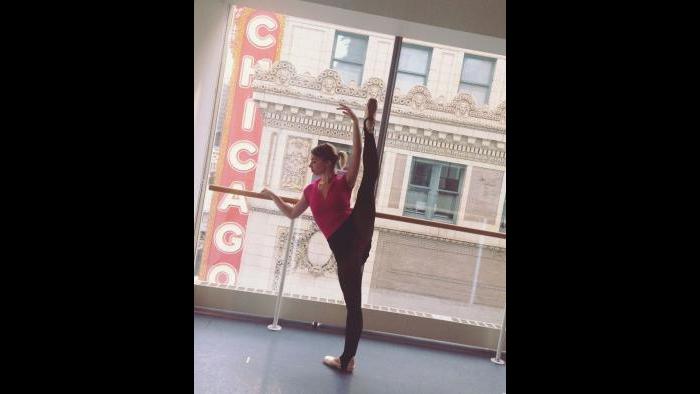 Russian Joffrey dancer Valeriia Chaykina rehearsing at Joffrey Ballet. (Courtesy Chaykina's Facebook page) 