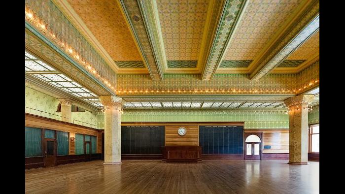 The re-created Chicago Stock Exchange Trading Room at the Art Institute of Chicago. 