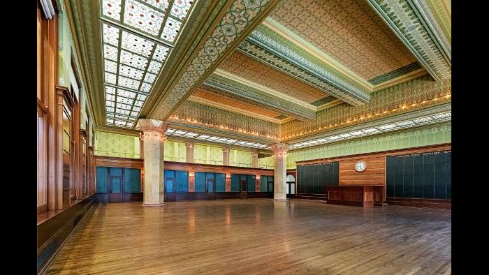 The re-created Chicago Stock Exchange Trading Room at the Art Institute of Chicago. 