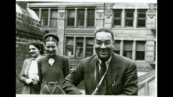 Simone de Beauvoir with Ellen and Richard Wright, in New York. (OSU archive, used with permission of Algren estate)