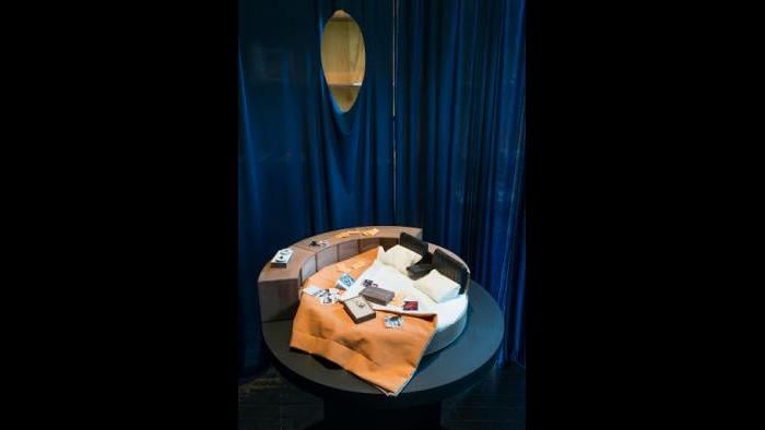 Model of the Playboy round bed (James Prinz)