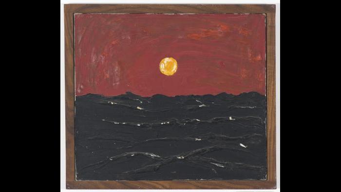 Forrest Bess, Seascape with Sun, 1947. (Courtesy of the Museum of Contemporary Art)