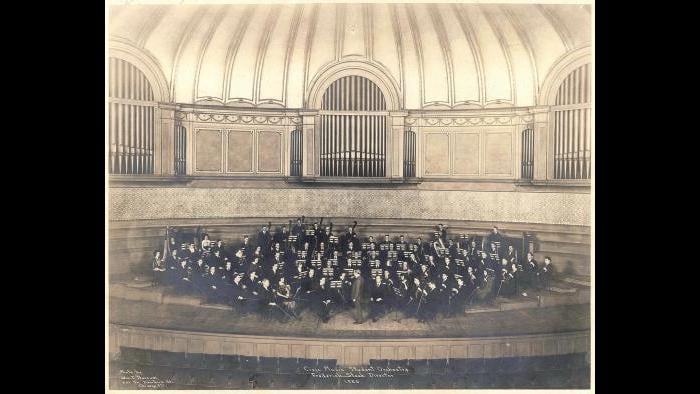 The first image of the Civic Orchestra of Chicago, March 29, 1920. (Courtesy of the Civic Orchestra of Chicago)