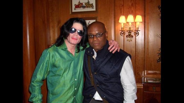 With Michael Jackson at the Dorchester Hotel, London, 2007. (Courtesy L.A. Reid)