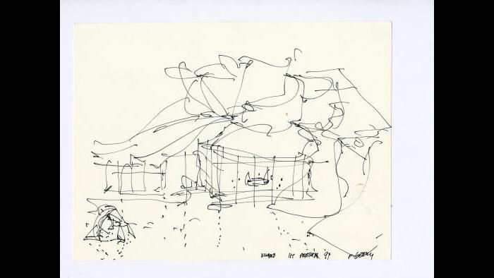 The shape of the museum in Bilbao begins to emerge. (Gehry Partners LLC)