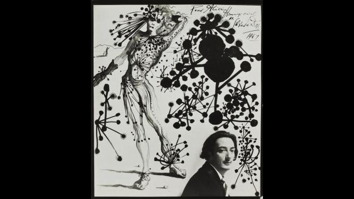 Salvador Dali photo to Alice Roullier (Courtesy The Arts Club of Chicago)