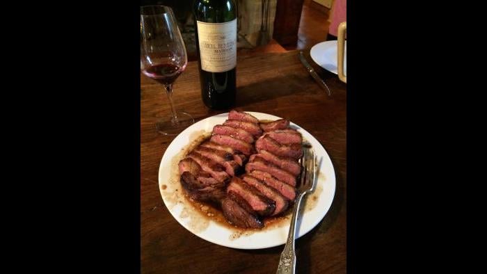 A pan-seared duck breast David cooked while living in Gascony. (Courtesy David McAninch)