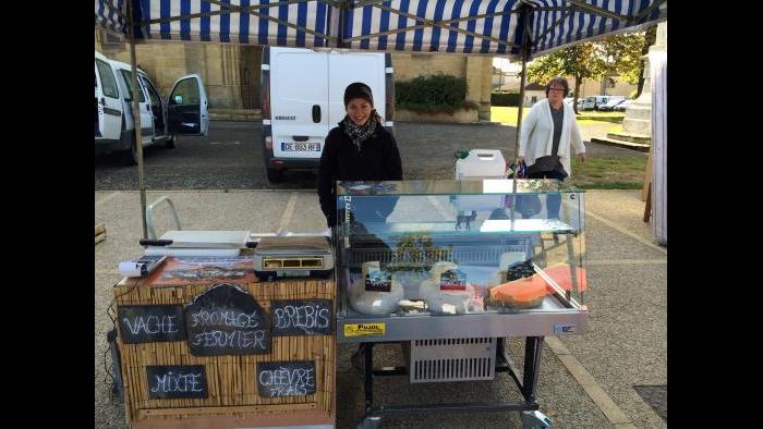 Amandine Belmonte, Plaisance's cheesemonger, whom David befriended. (Courtesy David McAninch)