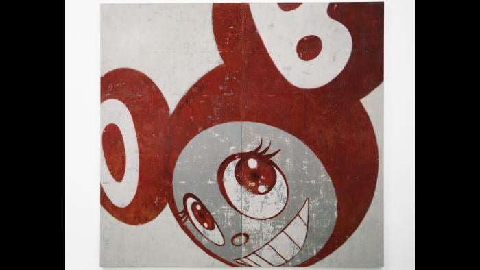 (Takashi Murakami, And Then, And Then And Then And Then And Then (Red), 1996. Acrylic on canvas, mounted on board. Overall: 118 x 118 in. (300 x 300 cm). Collection David Teiger Trust. © 1996 Takashi Murakami/Kaikai Kiki Co., Ltd.)