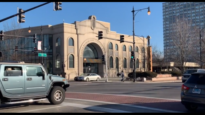 Harold Washington Cultural Center on 47th and King Drive, as seen in the student film, “Bronzeville Documentary.”